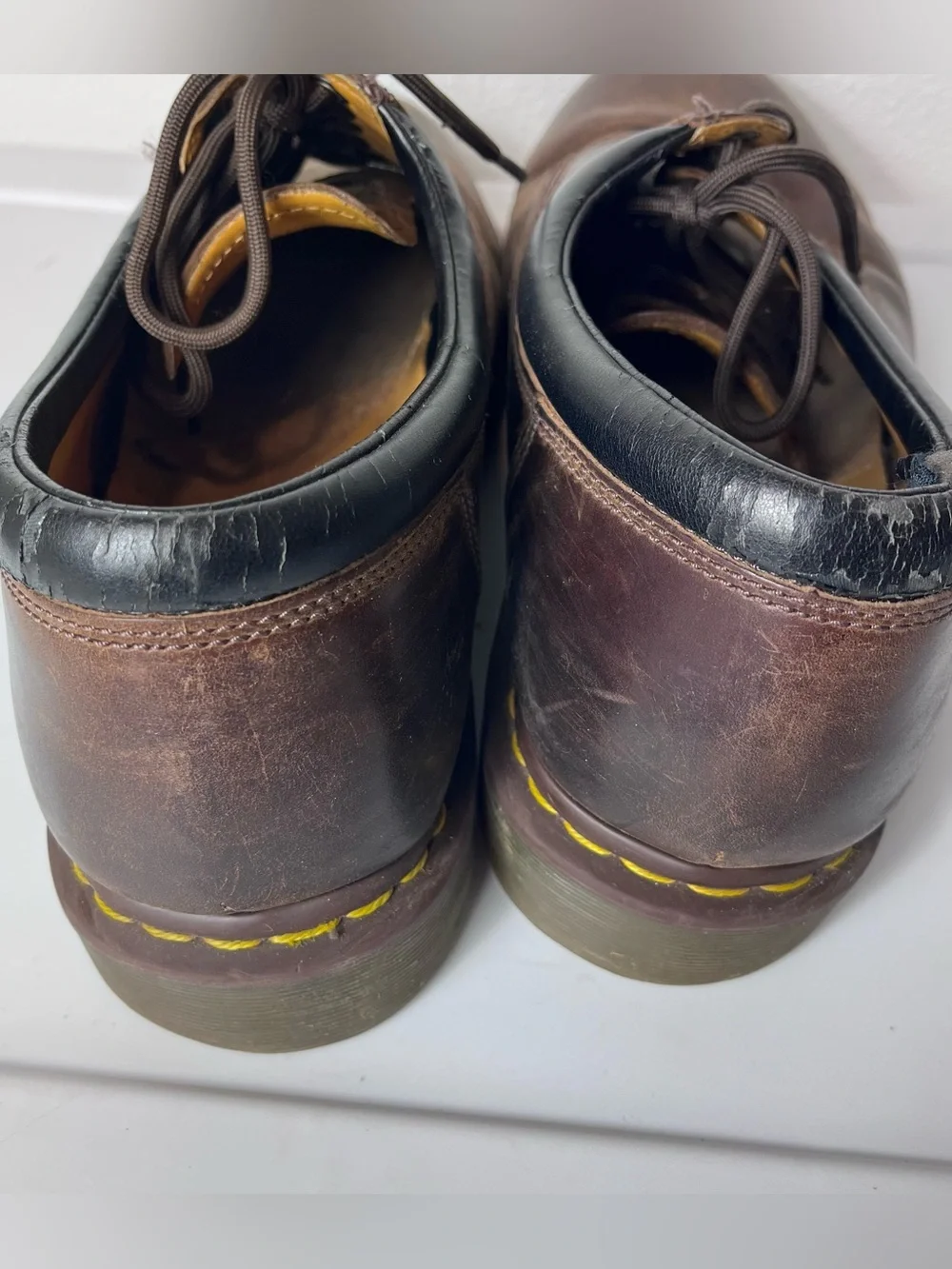 Dr. Martens Oxford Men's Dark Brown Leather Lace-Up Shoes Size 15